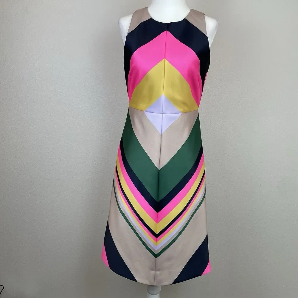JCREW COLLECTION POP-Stripe Sleeveless Dress Midi Holiday Party-00